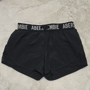 Abercrombie Kids Black Shorts with Logo Waistband
